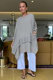 Made in Italy Paulo Pillow Cotton Honeycomb Parachute Tunic Stone